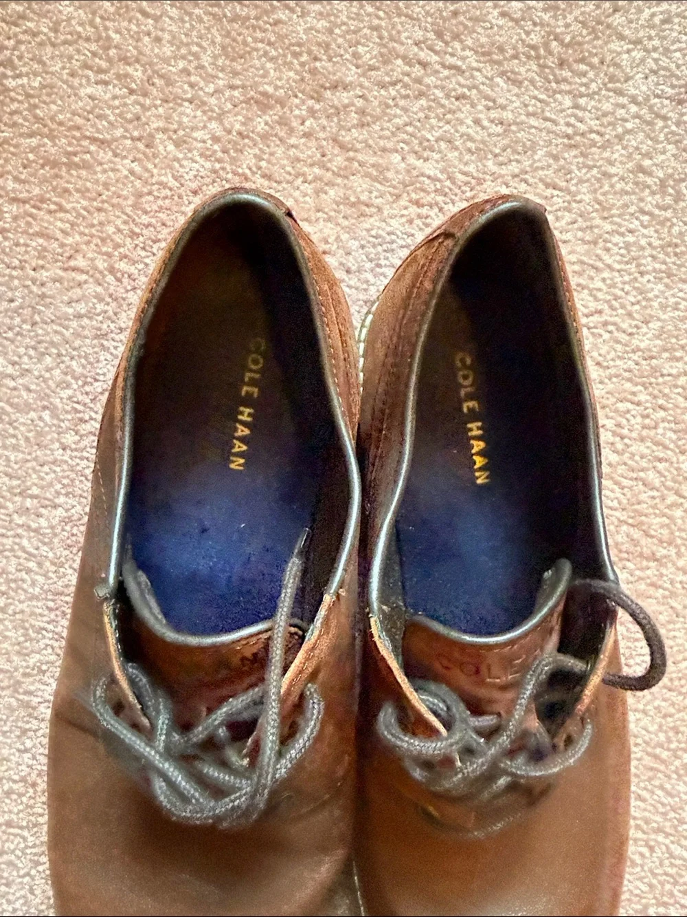 Cole Haan Men's Brown Leather Lace-Up Dress Shoes
